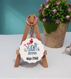 Mesajlı Sınıf Öğretmeni Ahşap Anahtarlık