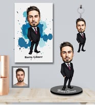 Kişiye Özel Patron Karikatürlü 3 lü Hediye Seti Bay-6