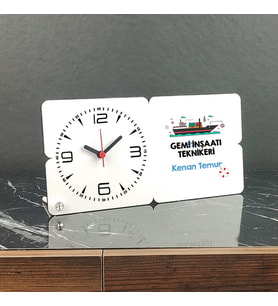 Gemi İnşaatı Teknikeri Ahşap Masa Saati