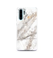 Beyaz Mermer Tasarımlı Süper Şeffaf Silikon Telefon Kılıfı Huawei P30 Pro 