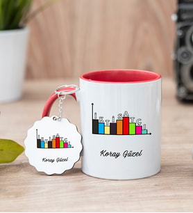 İktisatçı Kırmızı Kupa Bardak Ve Anahtarlık Set