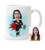 BK Gift Kişiye Özel Bayan Muhasebeci Karikatür Beyaz Kupa Bardak  2