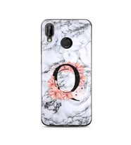 Mermer Çiçekli Harf Tasarım Süper Şeffaf Silikon Telefon Kılıfı Huawei P20 Lite 