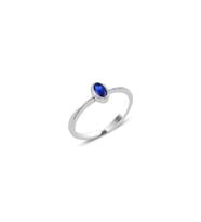 Söğütlü Silver Gümüş rodyumlu safir taşlı ayarlamalı yüzük
