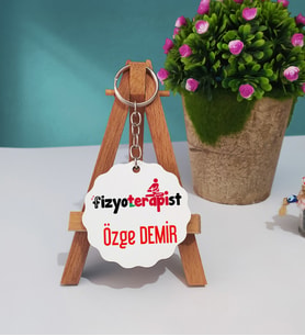 Fizyoterapist Ahşap Anahtarlık