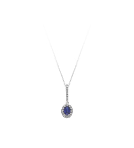 Sirius Pırlanta ve Oval Safir Taşlı Kolye 0717P0012