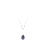 Sirius Pırlanta ve Oval Safir Taşlı Kolye 0717P0012