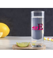 BK Gift Kişiye Özel Renkli Baskılı Harfli Vodka Bardağı-2 (Beyaz)