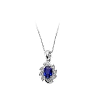 Sirius Pırlanta ve Oval Safir Taşlı Kolye 0717P0040