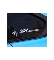 Peugeot 301 Yan Cam Sticker Oto Kapı  20 Cm X 7 Cm Holo-Chroma