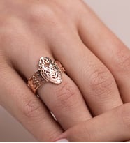 Mode Silver Rose gold tasarım gümüş yüzük