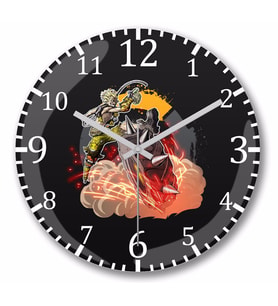 Overwatch One Fanwart Junkrat Duvar Saati Bombeli Gercek Cam