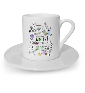 BK Gift Kişiye Özel Dünyanın En İyi Öğretmeni Türk Kahvesi Fincanı  8