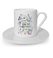 BK Gift Kişiye Özel Dünyanın En İyi Öğretmeni Türk Kahvesi Fincanı  8