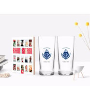 BK Gift Kişiye Özel Renkli Baskılı Trabzon Tasarımlı Turistik İkili Rakı Bardağı ve Rakı Cep Kitabı Hediye Seti-1 (Model 1)