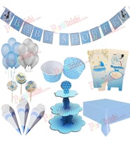 Erkek Baby Shower Süsleri Seti Paketi (Krem)