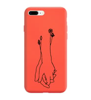 Iphone 8 Plus Çizgi Tasarımlı Turuncu Lansman Telefon Kılıfı