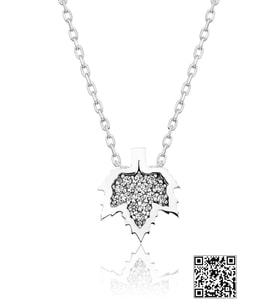 Papatya Silver Swarovski® Taşlı Yaprak Yıldız Kolye Rodyum Kaplama 925 Ayar Gümüş