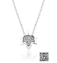 Papatya Silver Swarovski® Taşlı Yaprak Yıldız Kolye Rodyum Kaplama 925 Ayar Gümüş