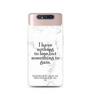 Samsung A80 Beyaz Mermer Söz Tasarımlı Telefon Kılıfı