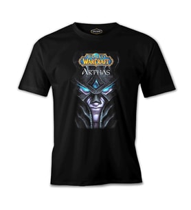 World Warcraft - Arthas Siyah Erkek Tshirt