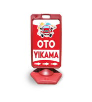 Oto  Yıkama     Reklam ve Yönlendirme Uyari Dubasi A Tabela Kırmızı