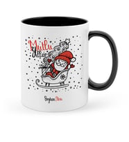 Yılbaşı Hediyesi BK Gift Kişiye Özel Noel Baba Mutlu Yıllar Siyah Kupa Bardak  6