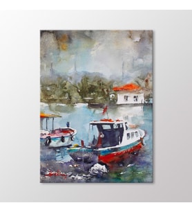 Arty Tablo Suluboya Tekneler Tablo (Karışık)