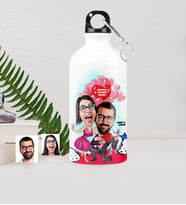 BK Gift Kişiye Özel Evlilik Teklifi Karikatürlü Metal Suluk 500 Ml  2
