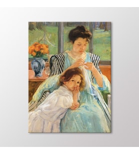 Arty Tablo Jeune Mere Cousant Tablo (Karışık)