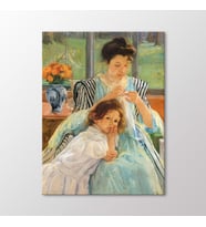 Arty Tablo Jeune Mere Cousant Tablo (Karışık)