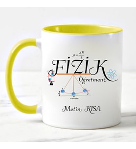 Fizik Öğretmeni Kupa Bardağı Sarı