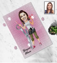 Kişiye Özel Kuaför Bayan Karikatürlü A3 240 Parça Puzzle Mod-1
