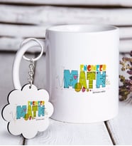 BK Gift Kişiye Özel Mesleki Matematik Mühendisi Beyaz Kupa ve Anahtarlık Hediye Seti-2 (Model 1)