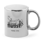 BK Gift Kişiye Özel Mesleki Flütist Krom Kupa Bardak  1