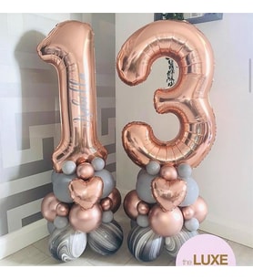 Doğum Günü Sürpriz Rakamlı Balon Buketi