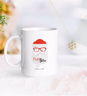 BK Gift Kişiye Özel Noel Baba Kupa ve Kar Tanesi Kolye-2 (Model 1)