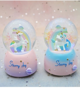 Unicorn  Işıklı ve Müzikli Orta Boy Kar Küresi (Karışık)