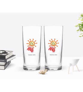 BK Gift Kişiye Özel Renkli Baskılı Alanya Tasarımlı Turistik İkili Rakı Bardağı Seti-1 (Beyaz)