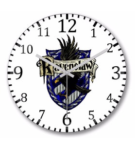 Ravenclaw  Logo  Duvar Saati Bombeli Gercek Cam