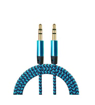 Diwu AUX Stereo 3.5mm Data Ses Örgü Kablo Mavi