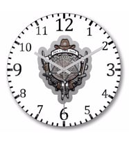 The Walking Dead Crest Duvar Saati Bombeli Gercek Cam