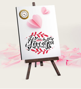 BK Gift Kişiye Özel Seni Seviyorum Şovaleli Masa Saati  5
