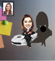 Kişiye Özel Patron Karikatürlü Ahşap Magnet Bayan-10