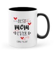 BK Gift Kişiye Özel En İyi Anne Siyah Kupa Bardak  5