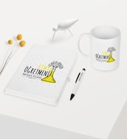 BK Gift Kişiye Özel Kimya Öğretmeni Temalı Beyaz Defter Kalem Kupa Seti - 5