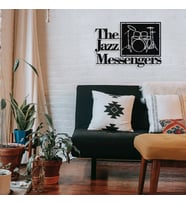 New Jargon - The Jazz Mesengers Art Blakey Tasarım Metal Tablosu 65x44cm (Siyah)