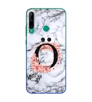 Mermer Çiçekli Harf Tasarım Süper Şeffaf Silikon Telefon Kılıfı Huawei P40 Lite 