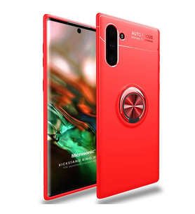 Microsonic Samsung Galaxy Note 10 Kılıf Kickstand Ring Holder Kırmızı