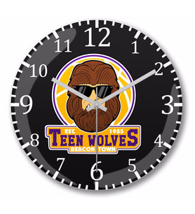 Teen Wolf Teen Wolves Duvar Saati Bombeli Gercek Cam